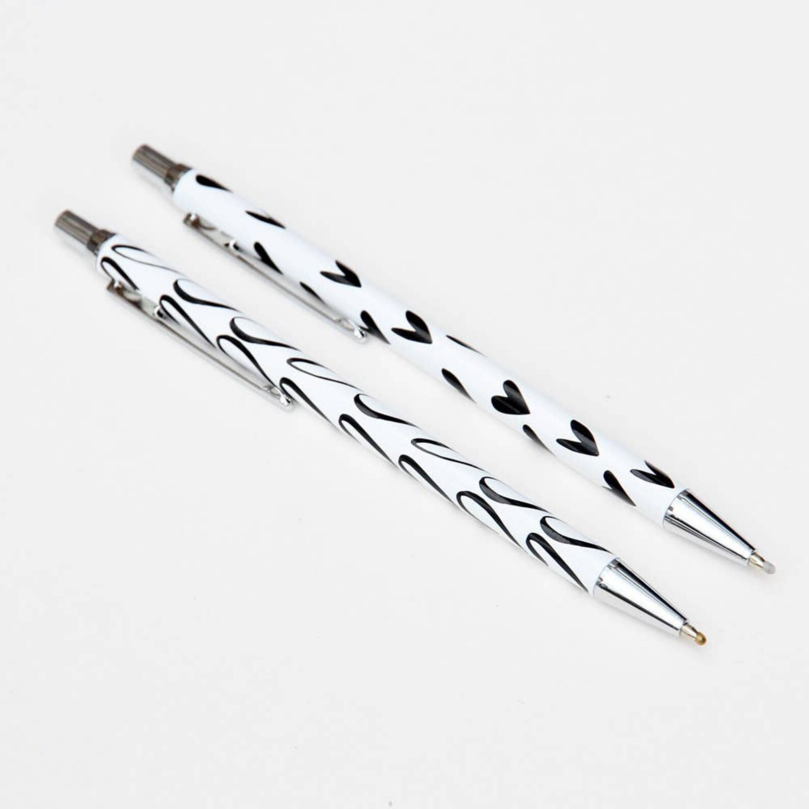 Gift Pen Set For Her Black and White Hearts Etsy