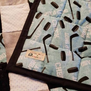 Handmade Hockey crib quilt