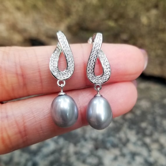 Native American Sterling Silver Machined Navajo Pearl Dangle Earrings,  Navajo Pearl, Southwestern, Gift