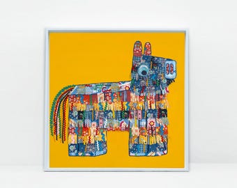 Impresión artística de piñata, impresión en papel de piñata en varios tamaños, sin marco
