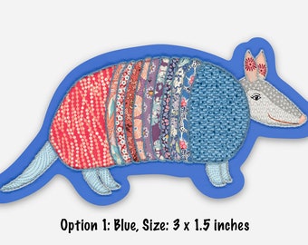 Pegatina de armadillo, armadillo caprichoso, calcomanía de dillo colorido, calcomanía de vinilo animal, 2 opciones vendidas individualmente Michelle Rankin, Maltochello