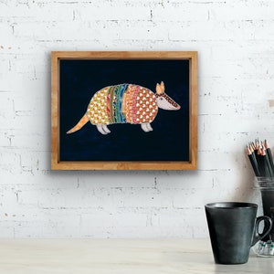 Armadillo Print, Texas Armadillo Artwork, Fine Art Giclée Print in ...