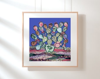Impresión de tuna púrpura, obras de arte de cactus, decoración de pared, impresión giclee sobre papel o lienzo, sin enmarcar en varios tamaños