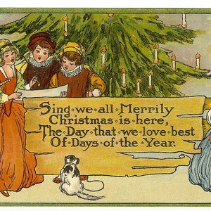 Vintage Weihnachtspostkarte, Künstler signiert Marion Miller, Ernest Nister, London, No. 2028