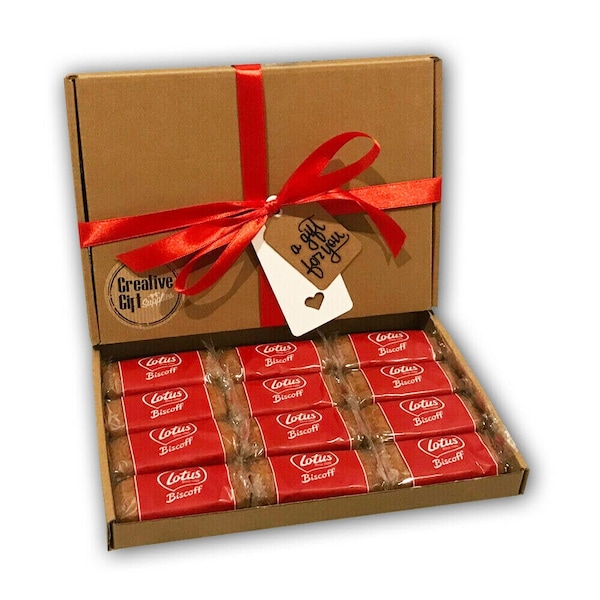 Lotus Biscoff Original Caramelised Biscuits Gift Box  Hamper Birthday / Fathers Day Gift Present Personalised