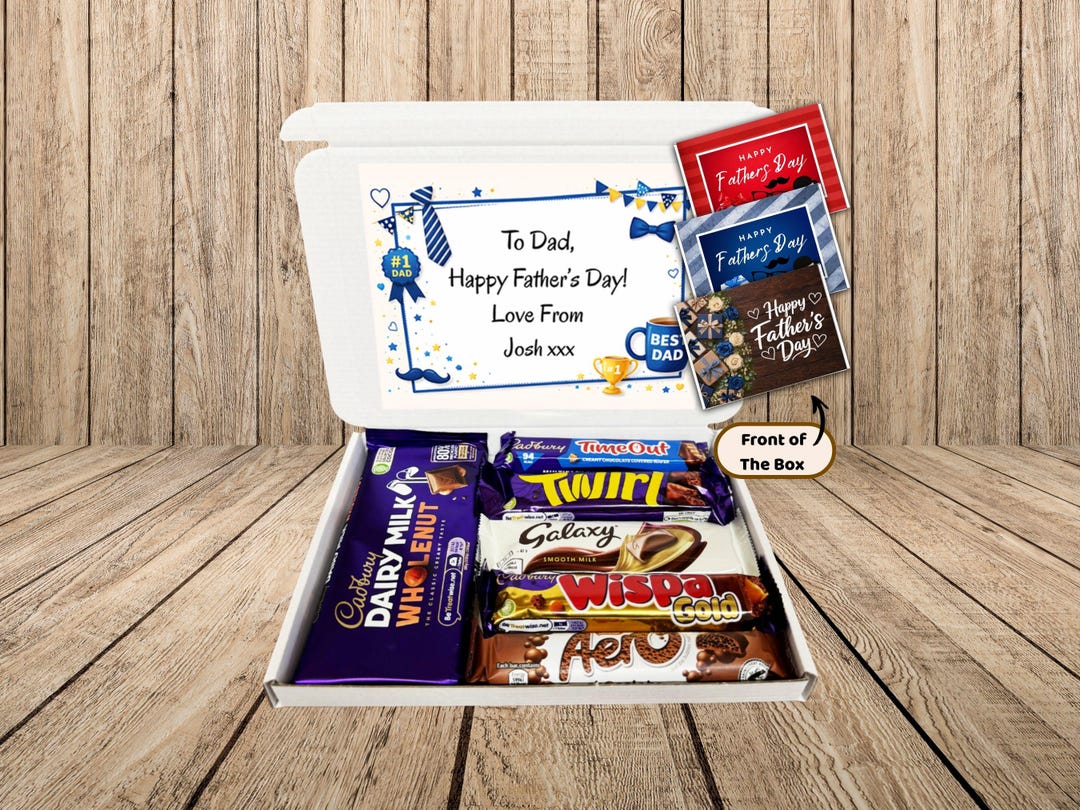 Personalised Father’s Day Chocolate Bars Gift Box – Chocolate Hamper ...