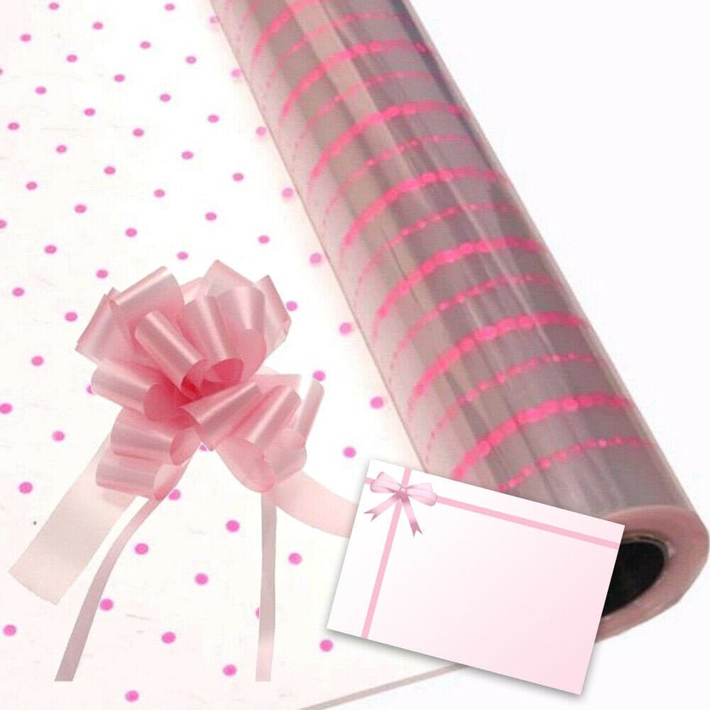 Pink Dot Cellophane Gift Wrap FOLDED Birthday Flowers Etsy UK