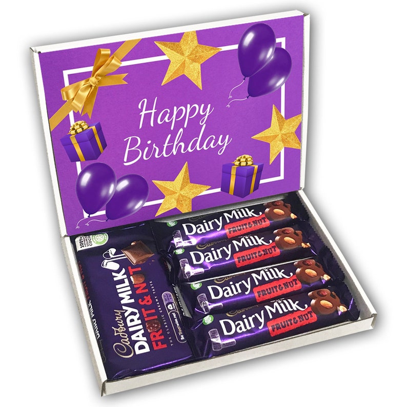 Cadburys Dairy Milk Fruit and Nut Gift Box Birthday Present Etsy