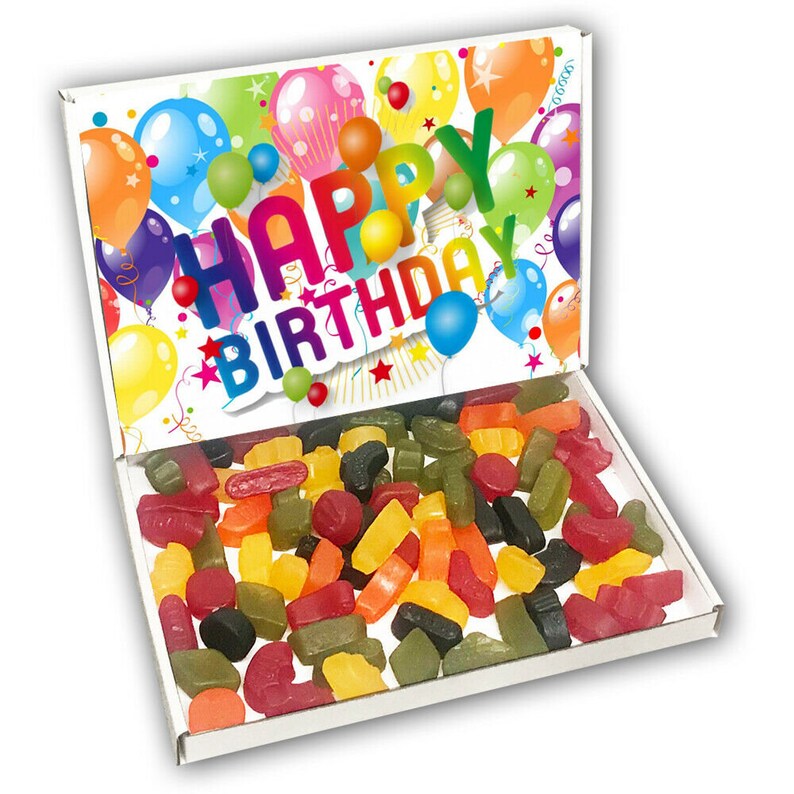 Wine Gums Retro Sweet Gift Box Hamper Personalised Birthday Etsy