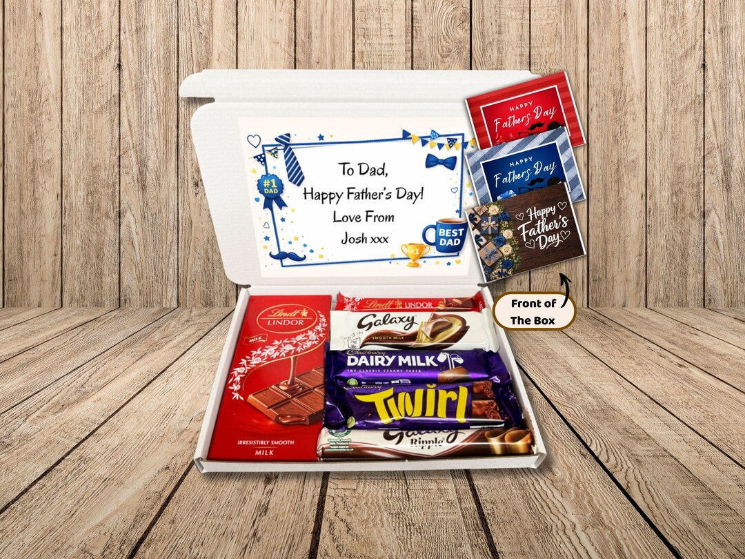 Personalised Father’s Day Chocolate Bars Gift Box – Chocolate Hamper ...