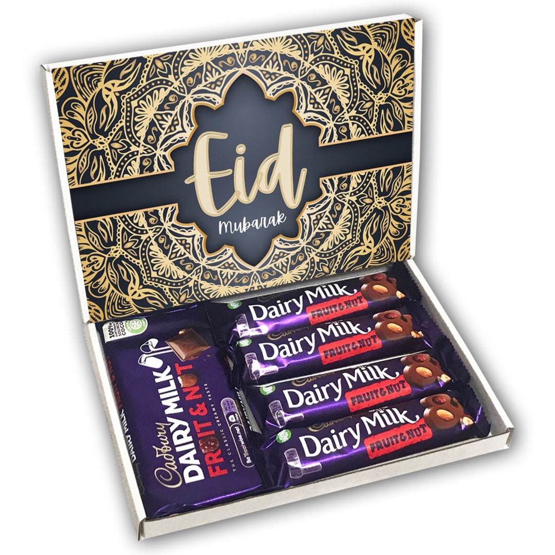 Cadburys Dairy Milk Fruit and Nut Chocolate Bars Gift Box Hamper Eid