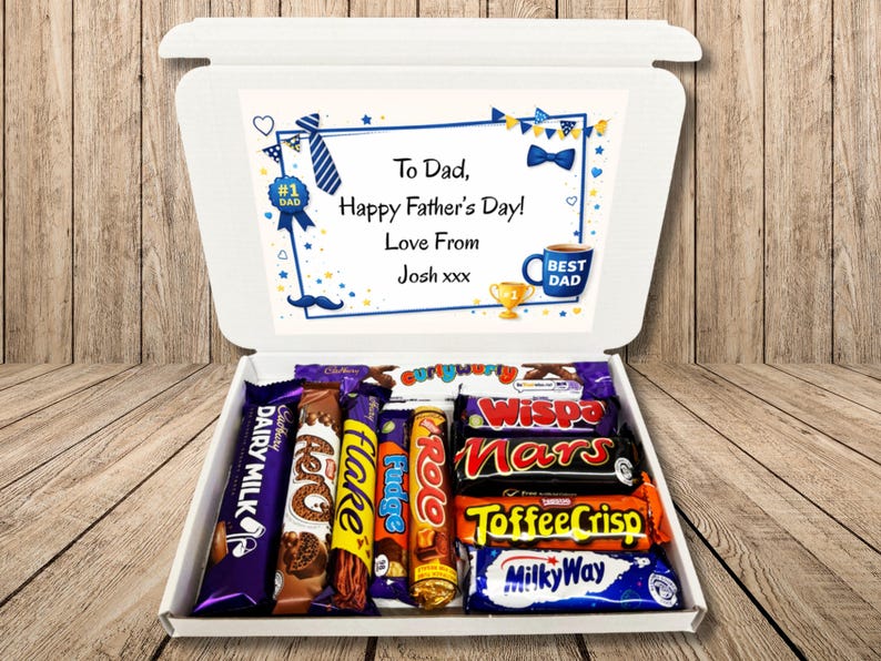 Personalised Father’s Day Chocolate Bars Gift Box – Chocolate Hamper ...