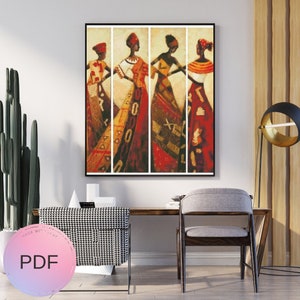 Afrikanisches Kreuzstichmuster, ethnischer X-Stich, Sofort-Download, digitale Datei, Pdf