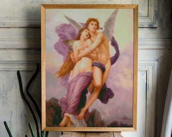 Patrón de punto de cruz, El secuestro de Psique, William Adolphe Bouguereau, Formato Pdf, Descarga instantánea, X Stitch Supplies