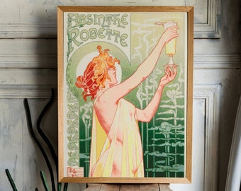 Patrón de punto de cruz de licor, suministros de puntada X, Art Nouveau, descarga instantánea en PDF