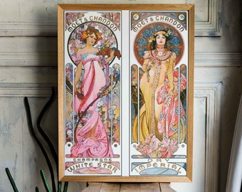 Alphonse Mucha Cross Stitch Pattern , Moet And Chandon, Famous Paintings , X Stitch , Instant Download , Digital File , Art Nouveau