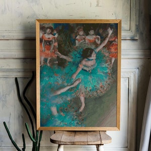 The Green Dancer Cross Stitch Pattern , Ballerina , Famous Paintings, X Stitch Supplies , Instant Download ,Ballet Dancers, Edgar Degas