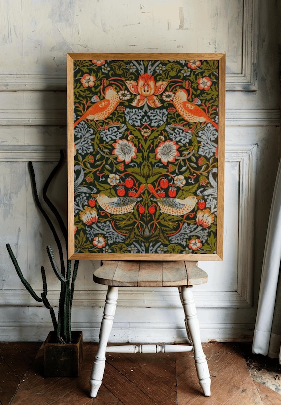 Strawberry Thief By William Morris  Cross Stitch Pattern , Famous Paintings ,X Stitch  , Instant Download , Pdf  Format