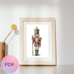 Nutcracker 4 Cross Stitch Pattern , Deer X Stitch Chart ,Instant Download, Pdf , Santa, Cristmas