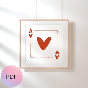 Kruissteekpatroon harten, X-stekentabel, direct downloaden, pdf, liefde, brief, speelkarretjes