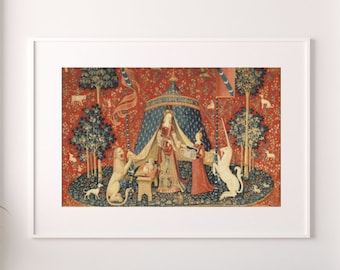 The Lady And The Unicorn Cross Stitch Pattern , X Stitch  Chart, Pdf Instant Download ,  La Dame A La Licorne ,  Middle Ages ,