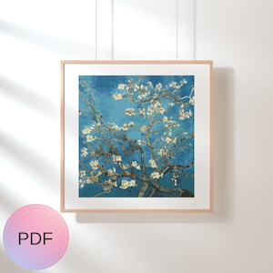 Almond Blossom Cross Stitch Pattern , Vincent Van Gogh  X Stitch , Instant Download ,Pdf , Famous Paintings , Classic Art