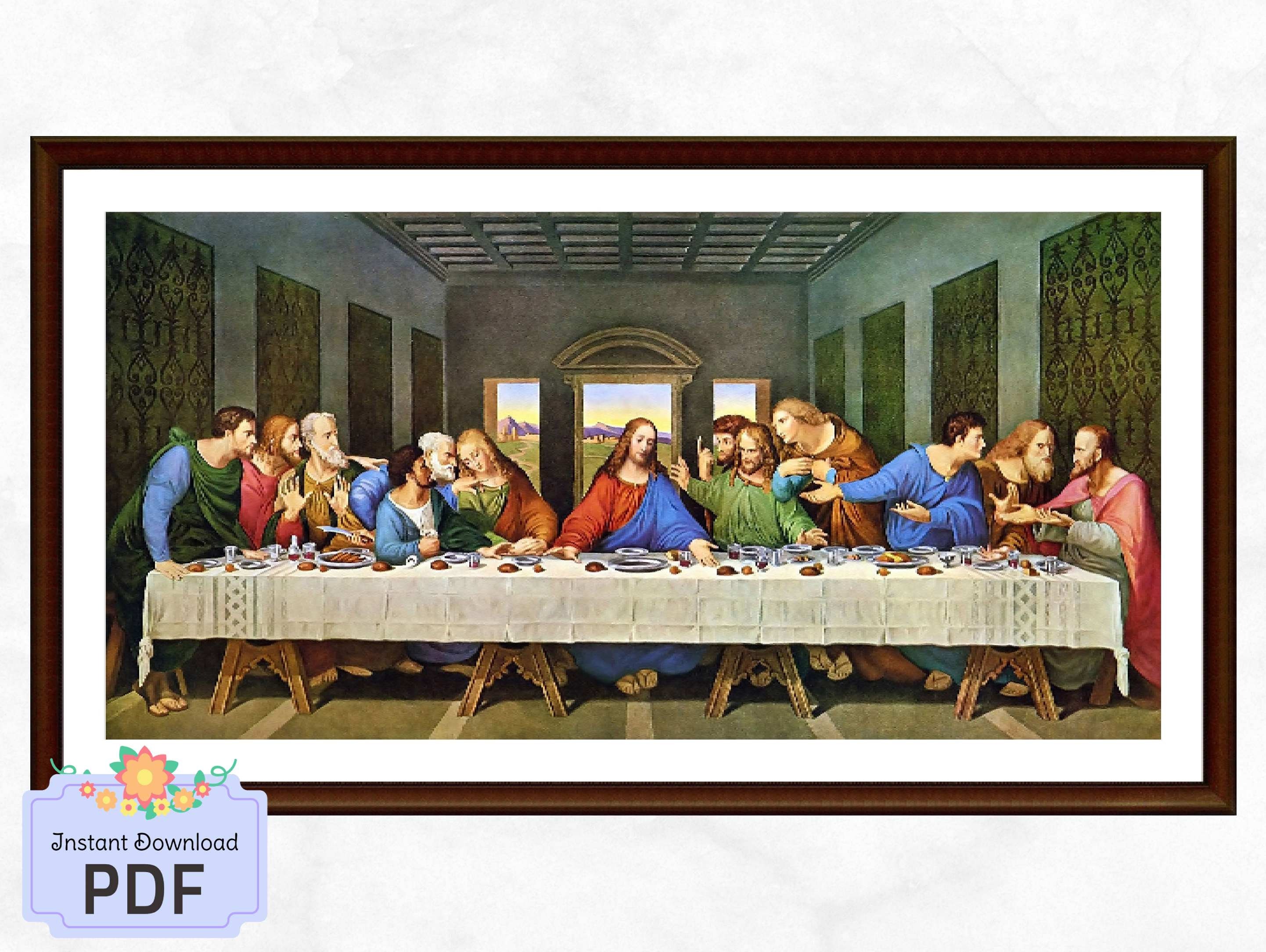 The Last Supper Cross Stitch Pattern, Leonardo Da Vinci , Digital