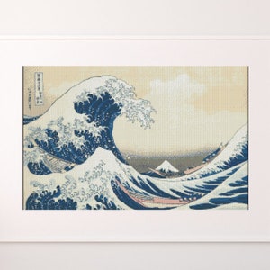 The Great Wave Off Kanagawa Cross Stitch Pattern , Hokusai Katsushika , Instant Download , Digital File , Pdf ,Japanese Art , Mount Fuji