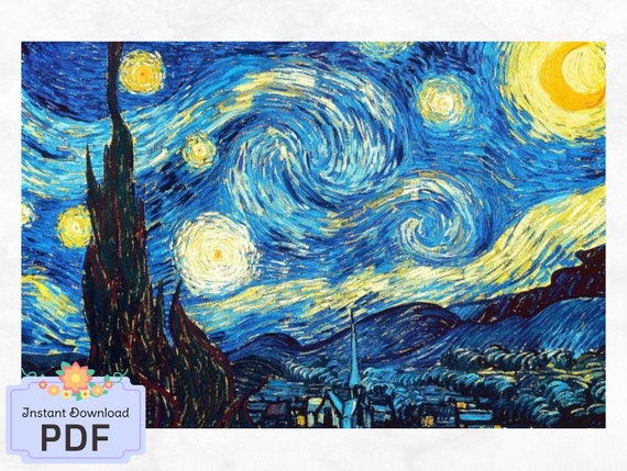星月夜のクロスステッチパターン、ヴィンセント・ヴァン・ゴッホ、X