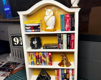 Valentines Day Gift, Book Nook Kit: Anxiety Bookshelf, Bookish Merch, Dollhouse Miniatures