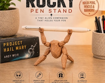 Rocky Inspired Alien Pen Stand, Project Hail Mary Desk Accessory, Sci-Fi Pencil Holder, Book Lover Gift, 3D Printed Decor