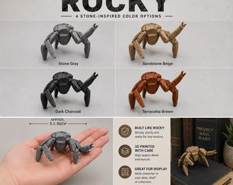 Figura de criatura alienígena inspirada en Rocky, 4 opciones de color, decoración de escritorio de ciencia ficción impresa en 3D, regalo en miniatura espacial, Ave María