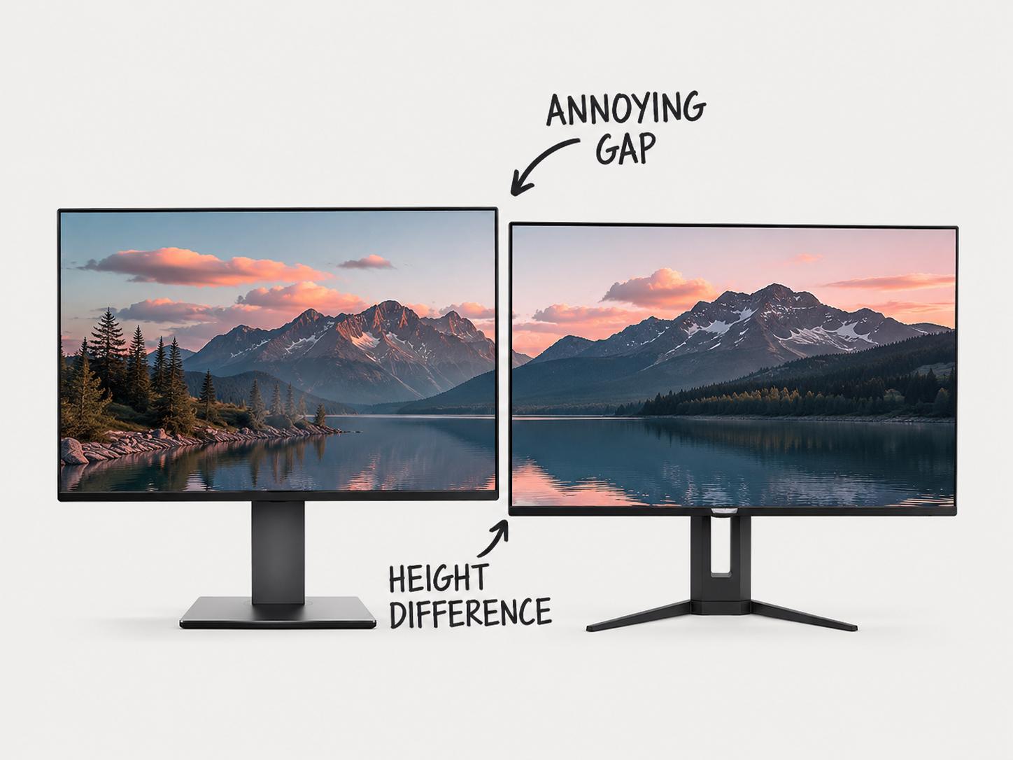 Dual Monitor Alignment Kit: Gap Bracket & Screen Connector for Triple ...