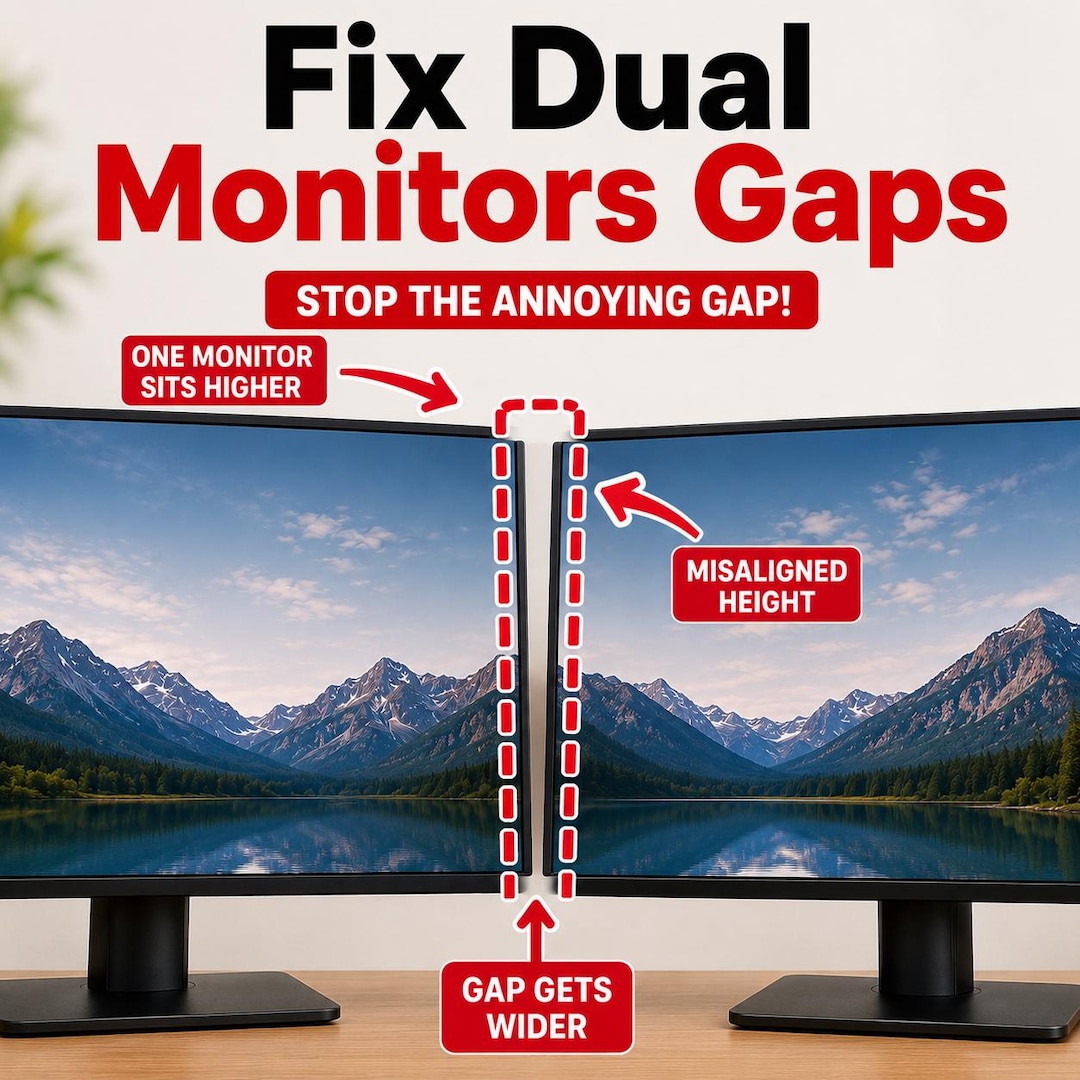 Dual Monitor Alignment Kit: Gap Bracket & Screen Connector for Triple ...