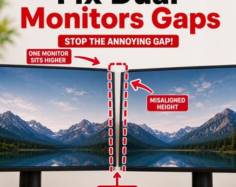 Dual Monitor Alignment Kit, Triple Monitor Connector Hinge, Racing Sim Monitor Gap Fixer, Adjustable Screen Connector, Gaming Setup