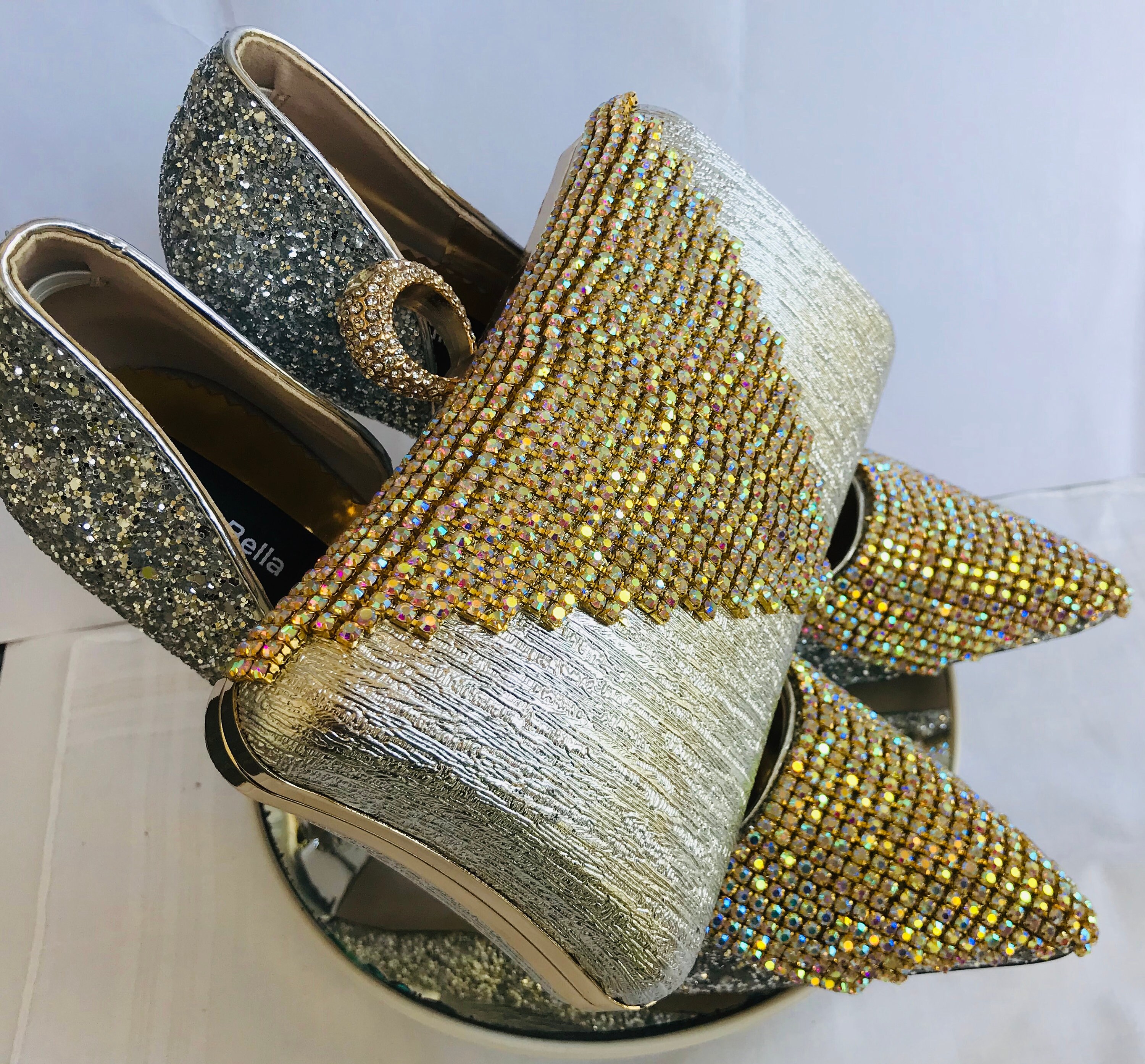 Bridal Silver Glitter Shoes and Purse Crystal Shoes and Etsy