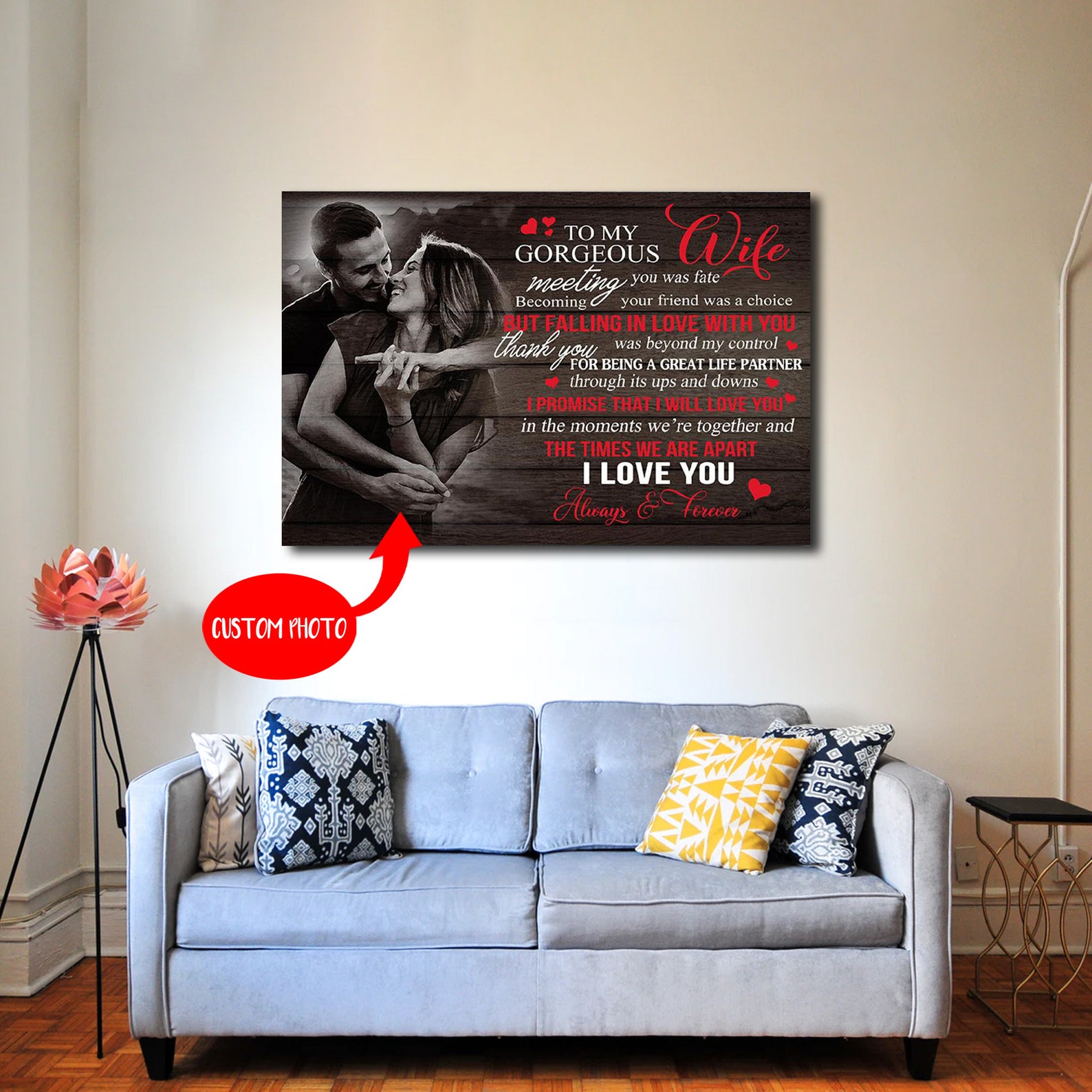 Custom To My Wife Canvas Gift For Wife Family Etsy