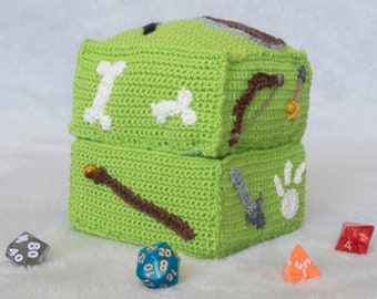 Amigurumi Dice Tray DIY Kit - Dungeon & Dragons - Gelatinous Cube, Crochet Digital Pattern PDF