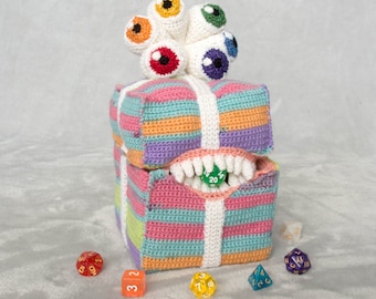 Kit Amigurumi vassoio dadi - Dungeons & Dragons - Mimica regalo, modello digitale all'uncinetto PDF