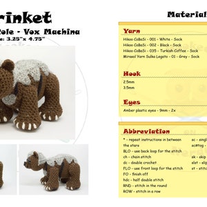 Amigurumi DIY Craft Kit Critical Role Trinket, Crochet pattern digital PDF image 6