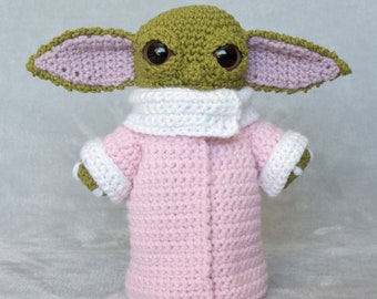 Häkelanleitung für Amigurumi - Star Wars - Grogu - Rosa, Digitale Anleitung PDF