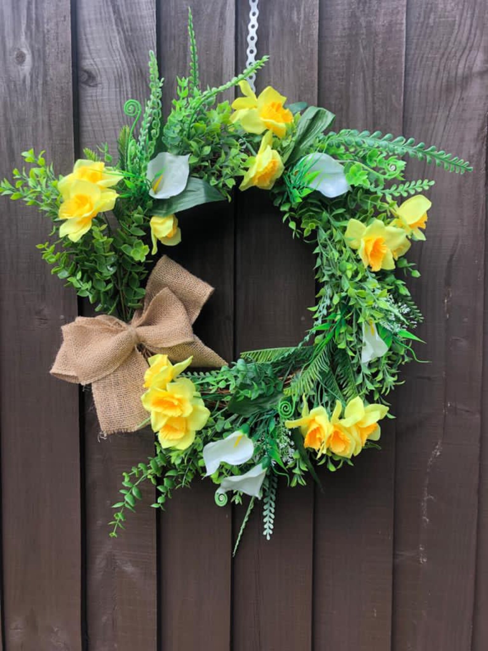 Daffodil wreath / spring wreath / calla lily / front door Etsy