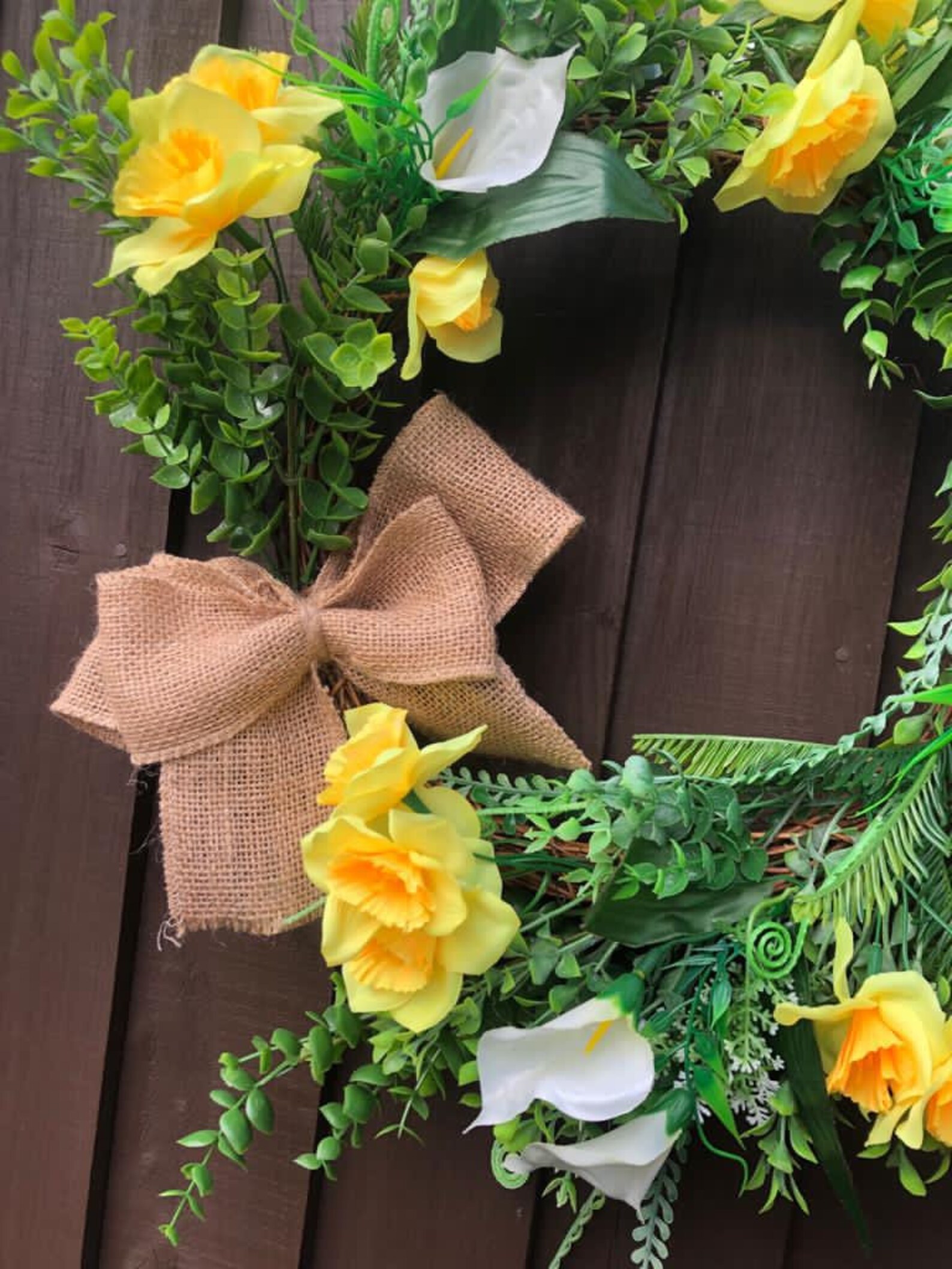 Daffodil wreath / spring wreath / calla lily / front door Etsy