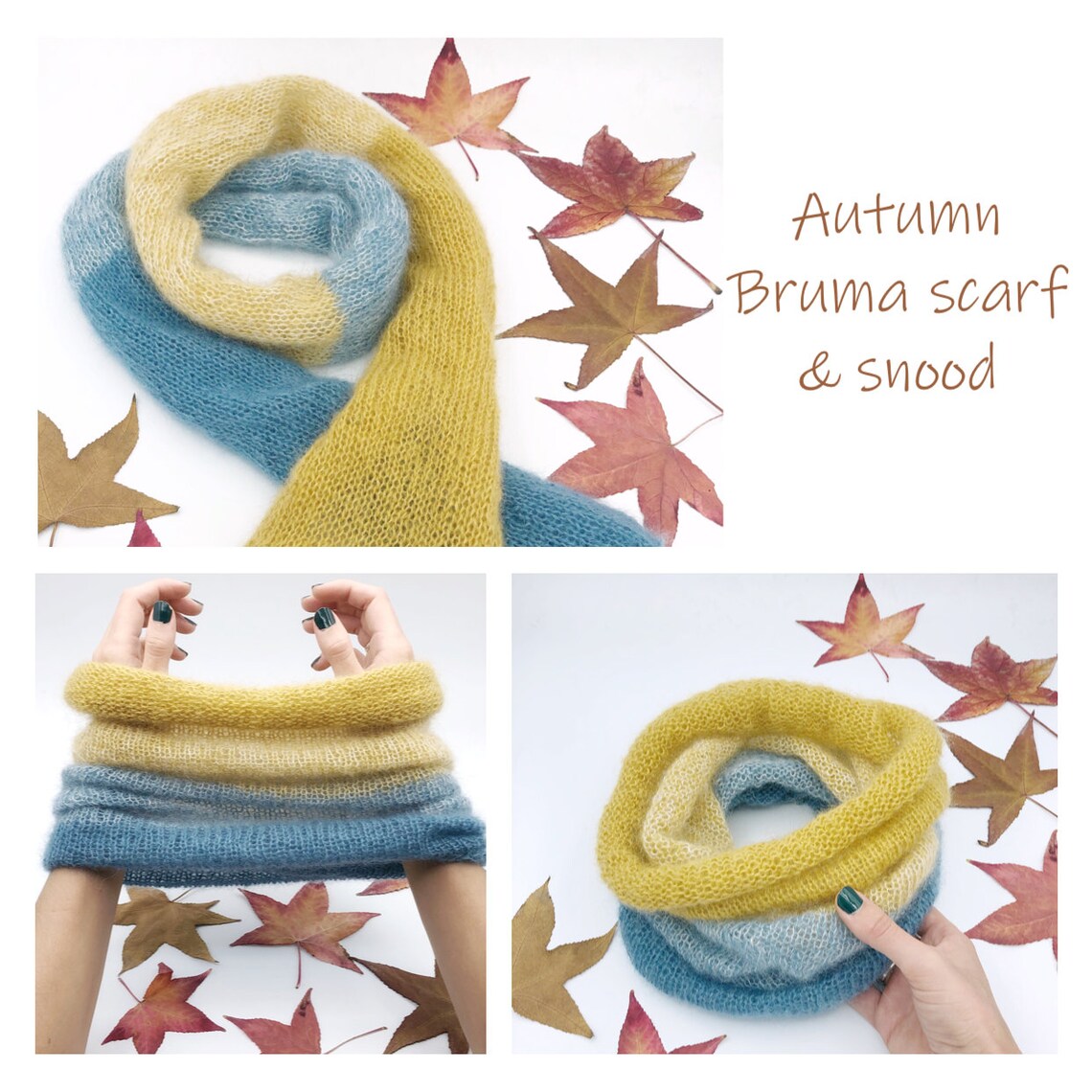 KNITTING PATTERN Autumn Bruma Scarf & Snood // Cowl // Knit Etsy