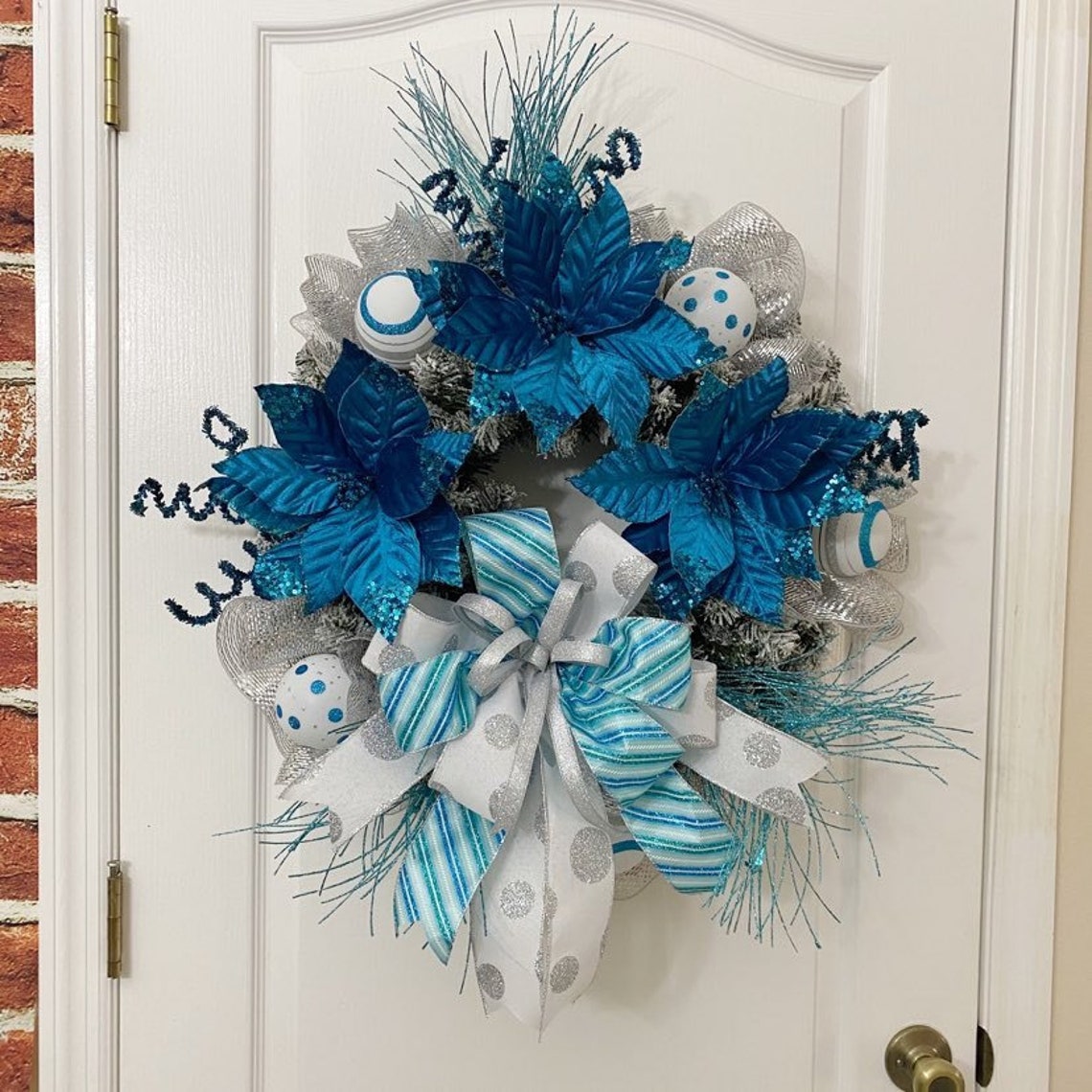 Teal Christmas Wreath 
