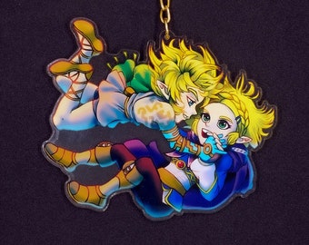 Legend of Zelda Breath of the Wild 2 Link and Zelda Acrylic Keychain Charm