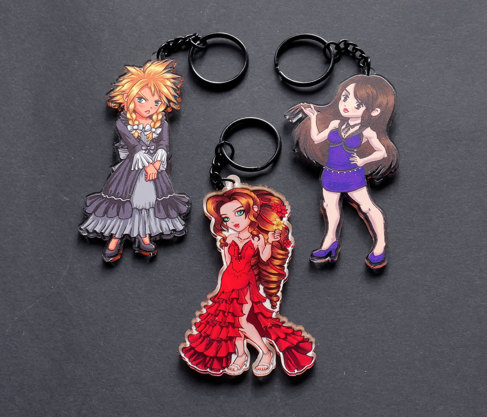 Miss Cloud, Aerith and Tifa Final Fantasy 7 Remake Acrylic Keychain ...