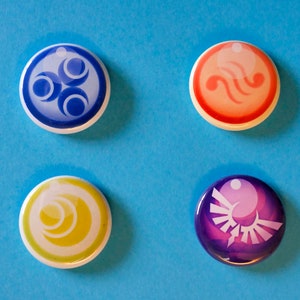 Button Badges 4 Set, Legend of Zelda Designs