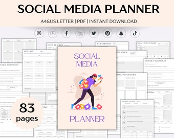 Social Media Content Planner, Content Calendar - A4 & US Letter