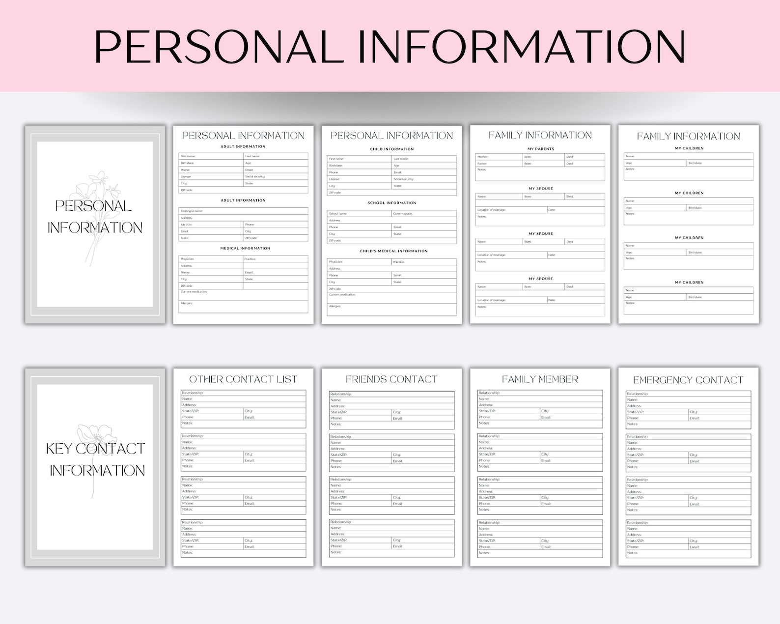 End of Life Planner Printable, Emergency Binder, Death Planner, Life ...